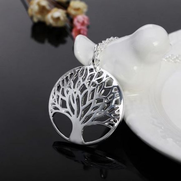 Sterling Silver Pendant tree Necklace - Picture 4 of 4